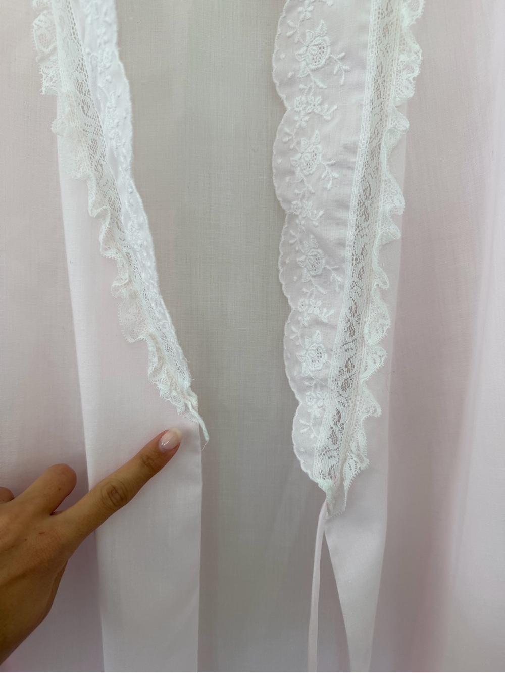 Vintage Christian Dior Lingerie Sheer Pink Lace Peignoir Robe - one size - Picture 4 of 11